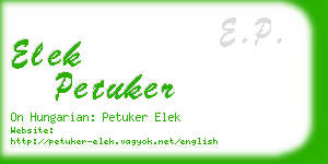 elek petuker business card